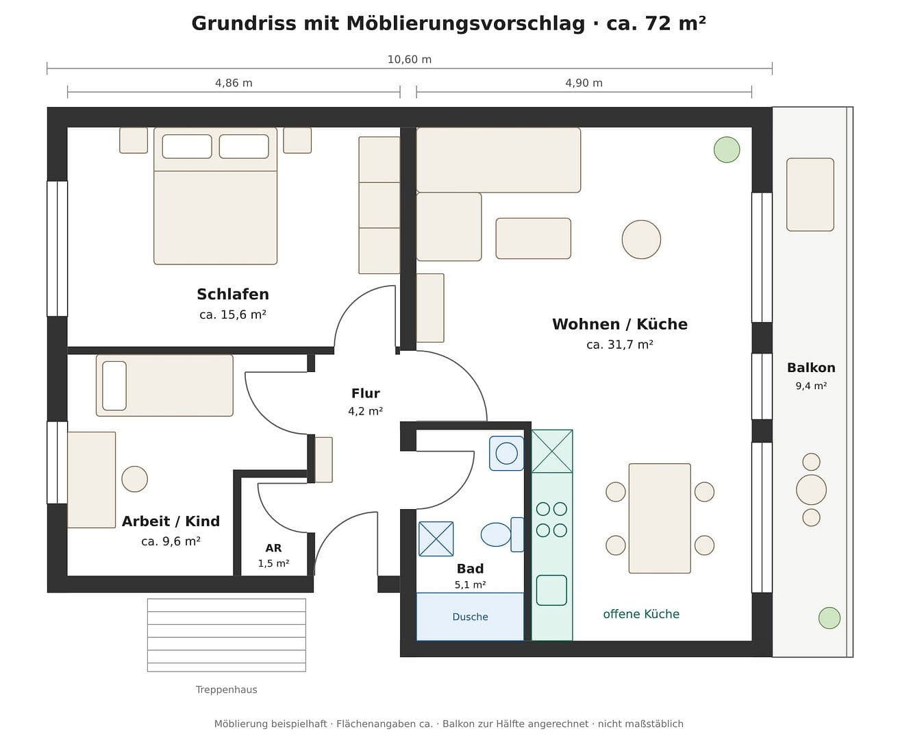 Prenájom bytu 3-izbový 72 m², Travemünder Allee 32, Lübeck, Šlezvicko-Holštajnsko Prenájom bytu 3-izbový 72 m², Travemünder Allee 32, Lübeck, Šlezvicko-Holštajnsko