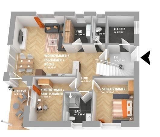 Prenájom bytu 3-izbový 82 m², Moosbeerenring 15, Barßel, Dolné Sasko Prenájom bytu 3-izbový 82 m², Moosbeerenring 15, Barßel, Dolné Sasko