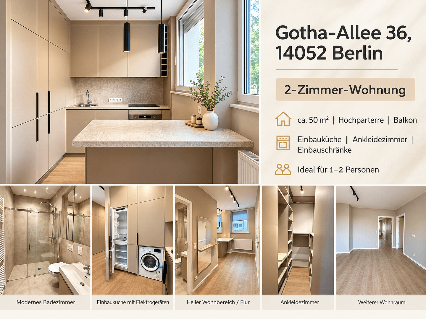 Prenájom bytu 2-izbový 50 m², Gotha-Allee 36, Berlin, Berlín Prenájom bytu 2-izbový 50 m², Gotha-Allee 36, Berlin, Berlín