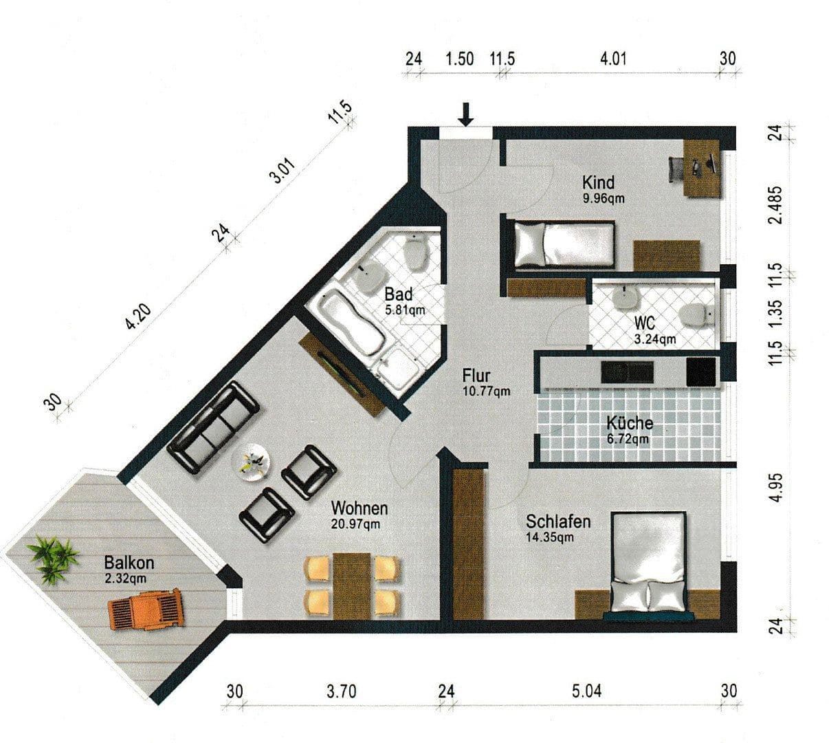 Predaj bytu 3-izbový 83 m², Aalenerstraße 24, Leonberg, Bádensko-Wurttembersko Predaj bytu 3-izbový 83 m², Aalenerstraße 24, Leonberg, Bádensko-Wurttembersko