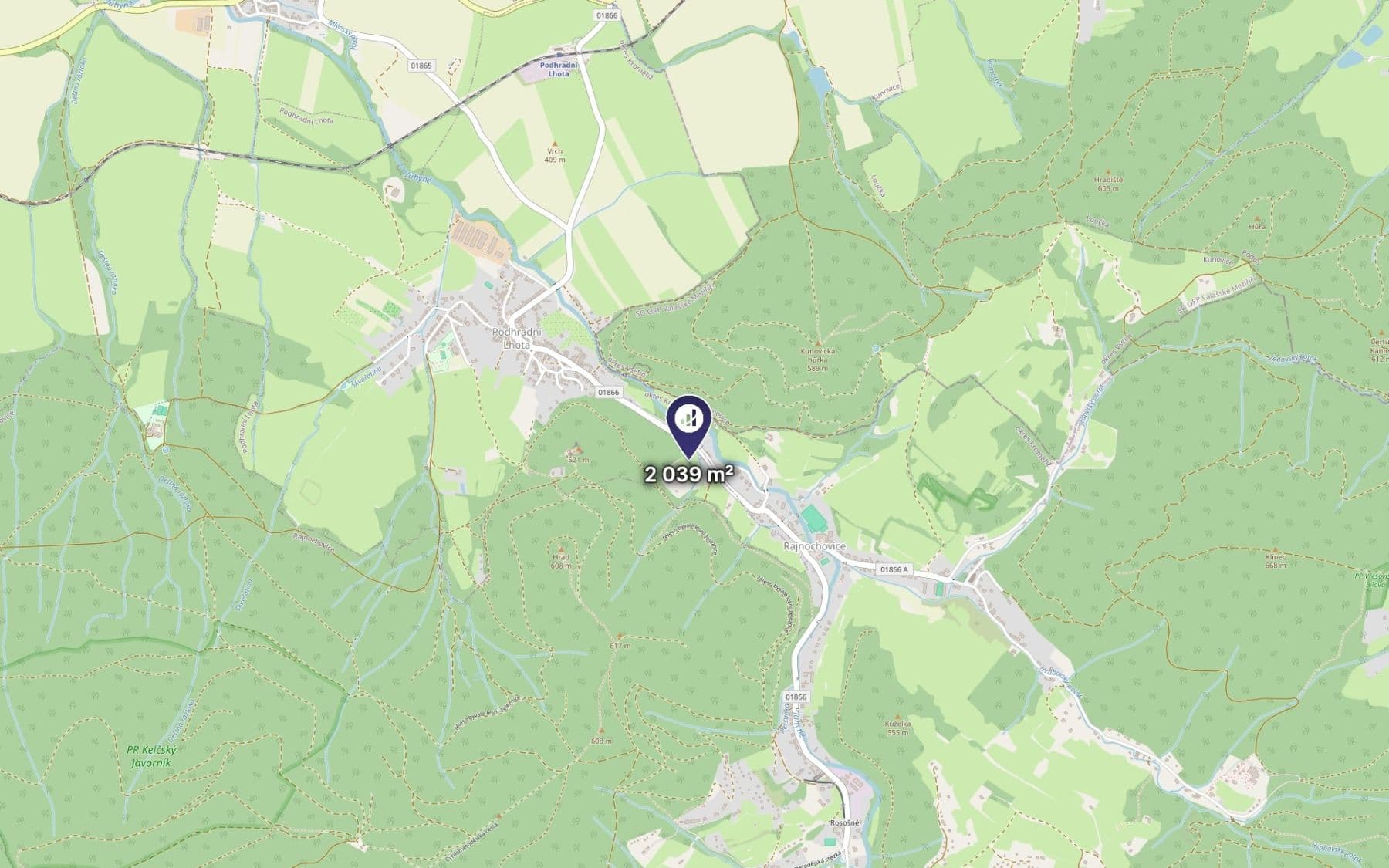 Predaj pozemku 2.039 m², Podhradní Lhota, Zlínský kraj Predaj pozemku 2.039 m², Podhradní Lhota, Zlínský kraj