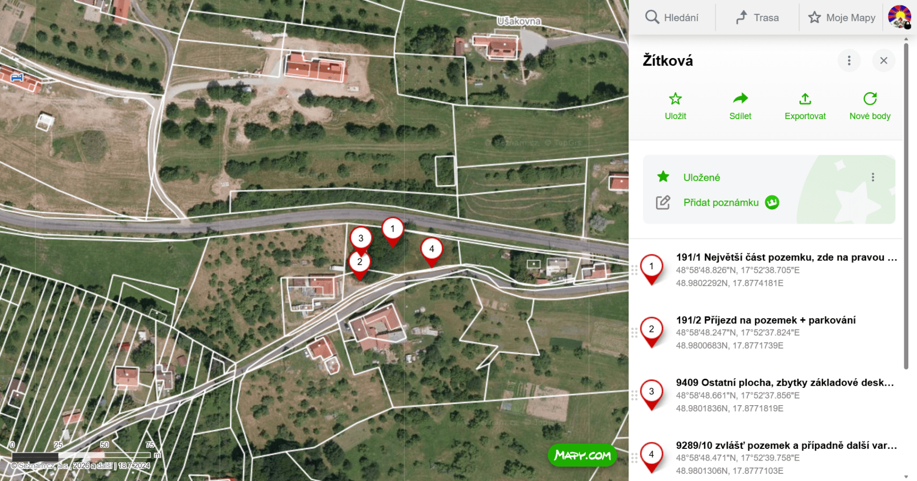 Predaj pozemku 1.614 m², Žítková, Zlínský kraj Predaj pozemku 1.614 m², Žítková, Zlínský kraj