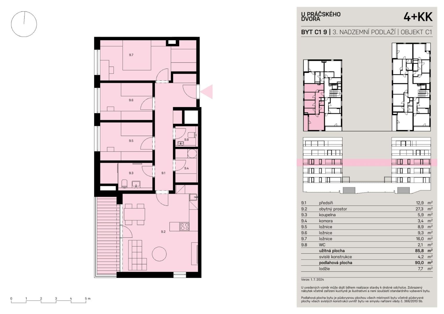 Prenájom bytu 4-izbový 90 m², Práčská, Praha, Praha Prenájom bytu 4-izbový 90 m², Práčská, Praha, Praha