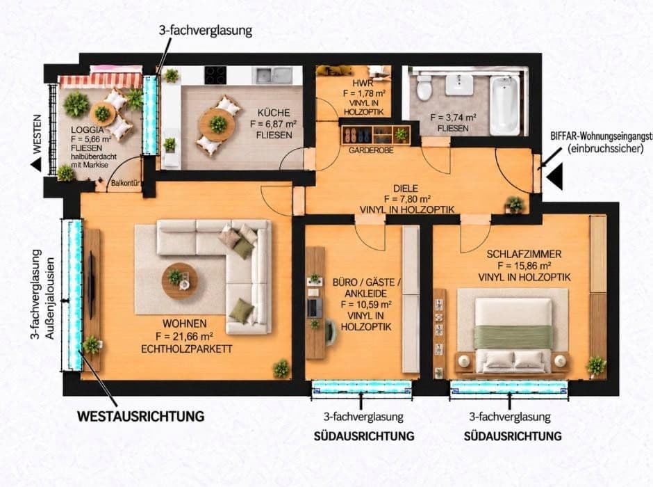 Predaj bytu 3-izbový 72 m², Hannover, Dolné Sasko Predaj bytu 3-izbový 72 m², Hannover, Dolné Sasko