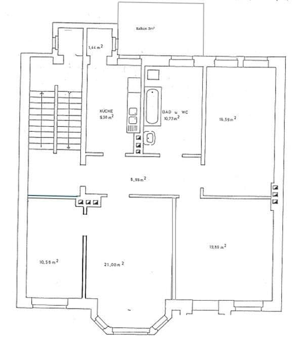 Prenájom bytu 4-izbový 103 m², Sedanstr.5, Hameln, Dolné Sasko Prenájom bytu 4-izbový 103 m², Sedanstr.5, Hameln, Dolné Sasko