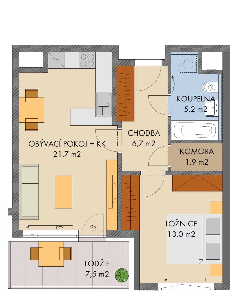 Prenájom bytu 2-izbový 58 m², Gollové, Praha, Praha Prenájom bytu 2-izbový 58 m², Gollové, Praha, Praha