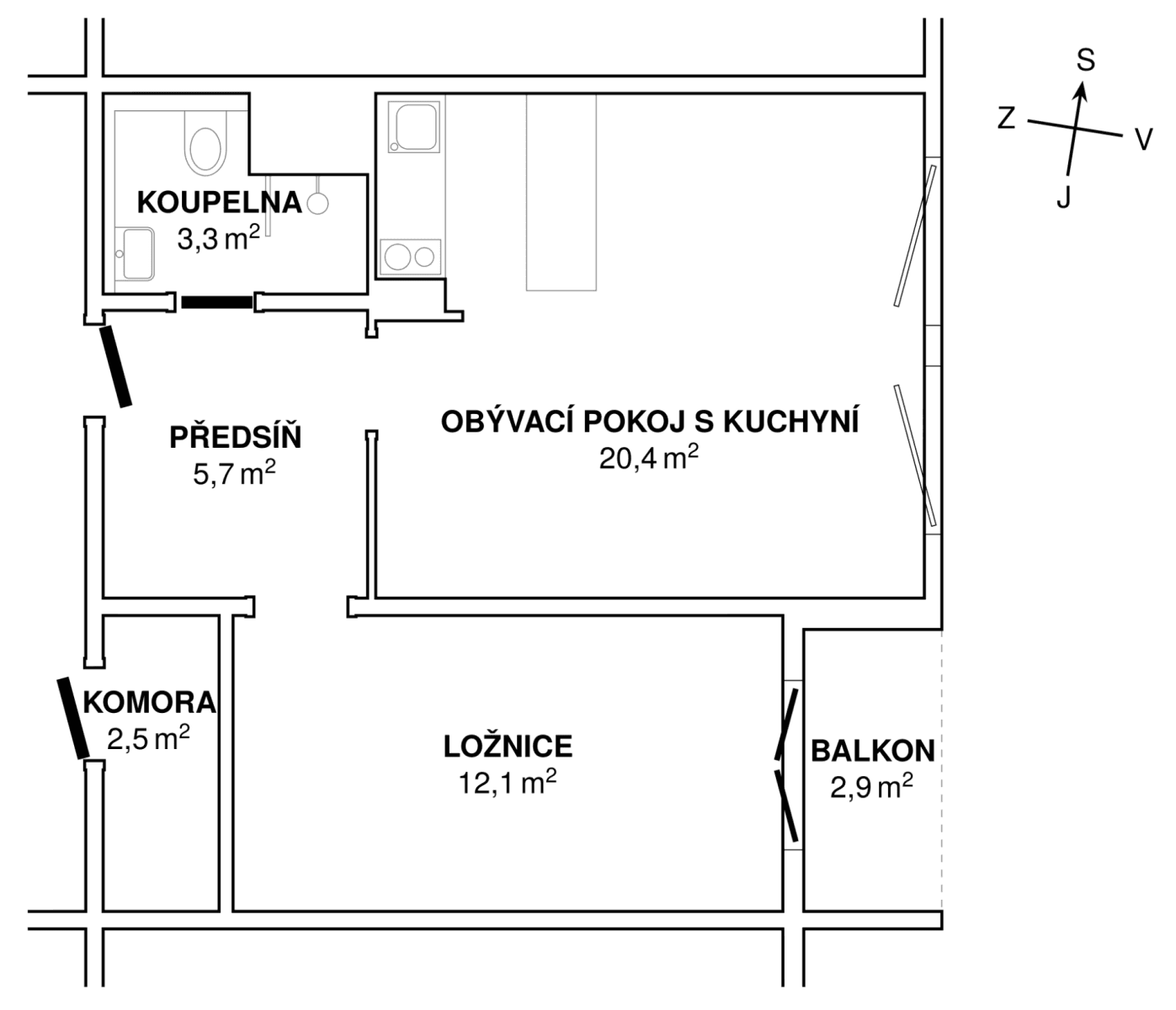 Predaj bytu 2-izbový 44 m², Majerského, Praha, Praha Predaj bytu 2-izbový 44 m², Majerského, Praha, Praha