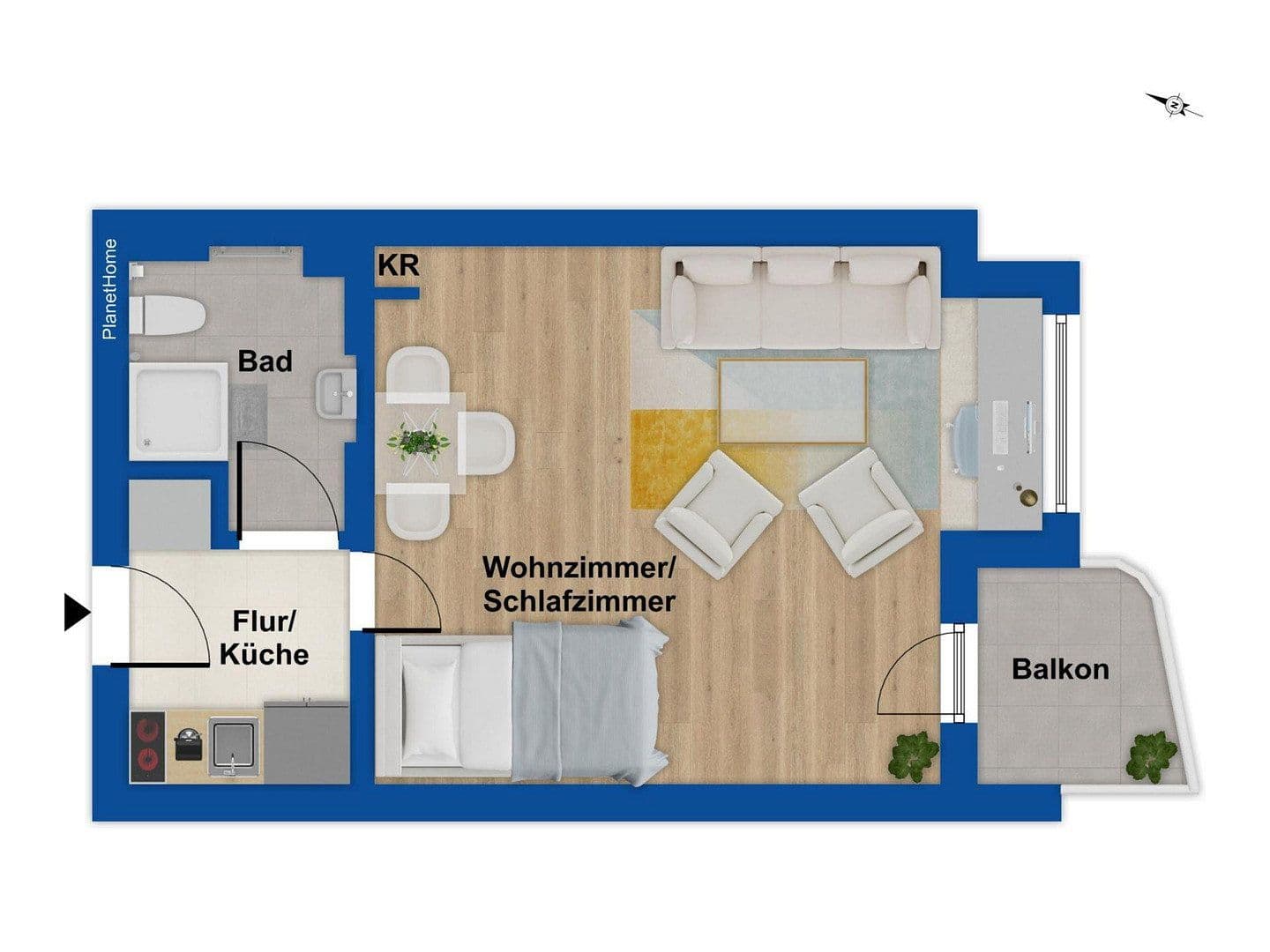 Prenájom bytu 1-izbový 29 m², Nürnberg, Bavorsko Prenájom bytu 1-izbový 29 m², Nürnberg, Bavorsko