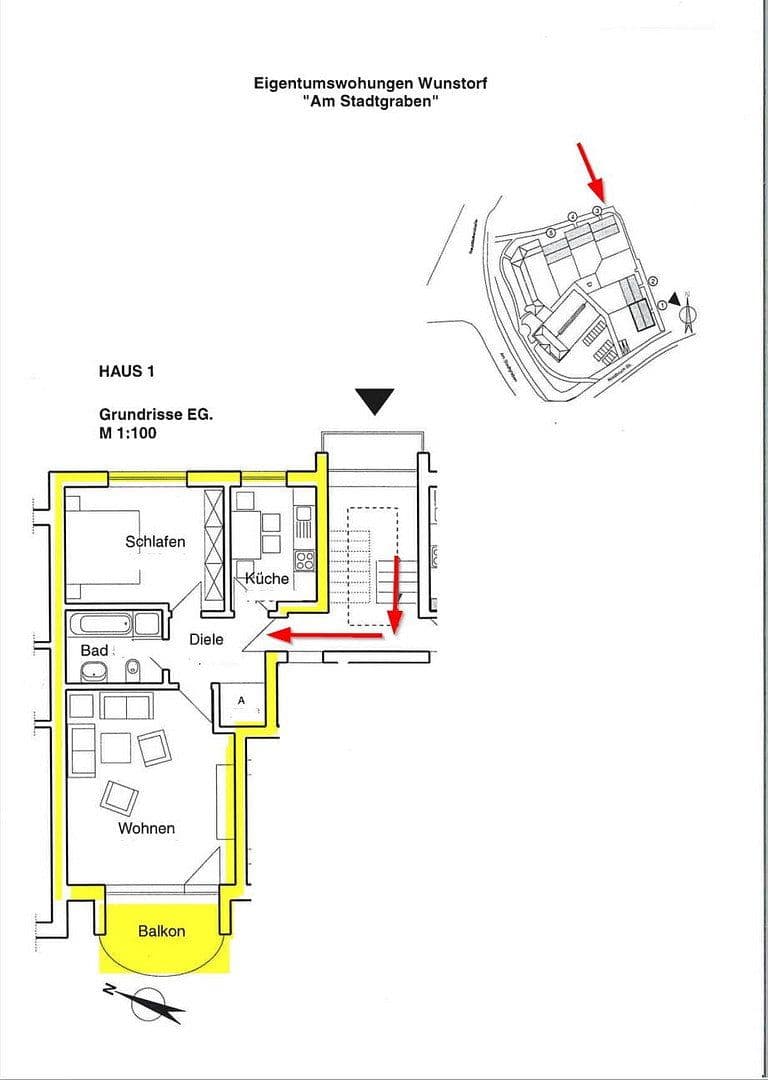 Prenájom bytu 2-izbový 58 m², Nordbruch 5, Wunstorf, Dolné Sasko Prenájom bytu 2-izbový 58 m², Nordbruch 5, Wunstorf, Dolné Sasko