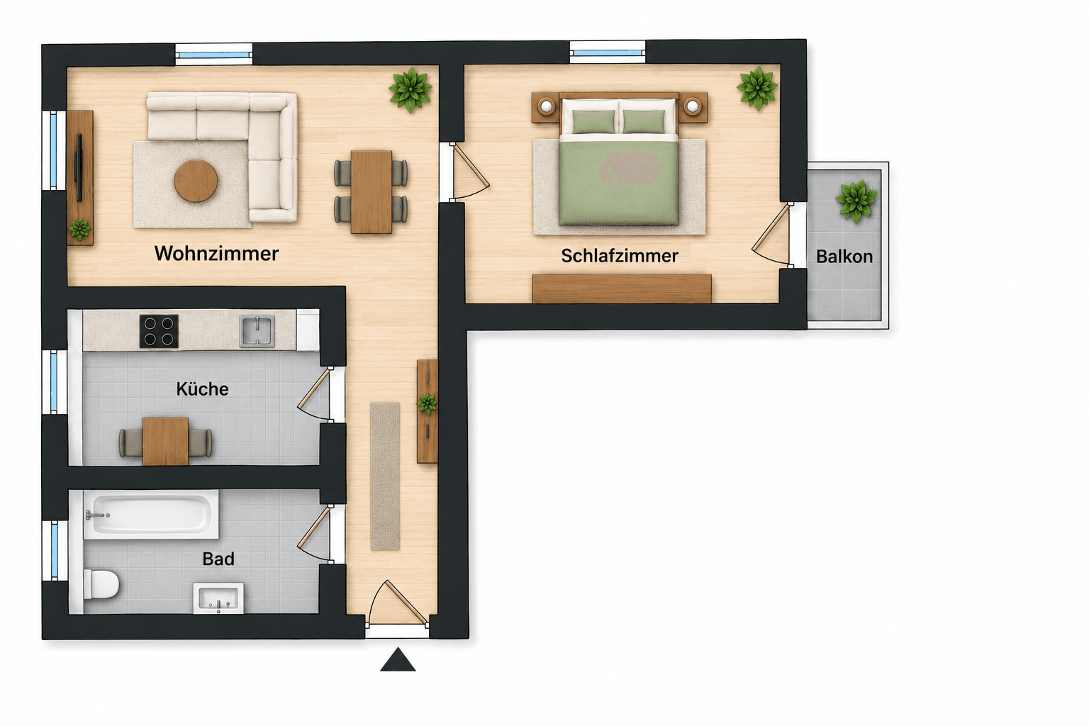 Prenájom bytu 2-izbový 51 m², Rosenthalstrasse 21, Amberg, Bavorsko Prenájom bytu 2-izbový 51 m², Rosenthalstrasse 21, Amberg, Bavorsko