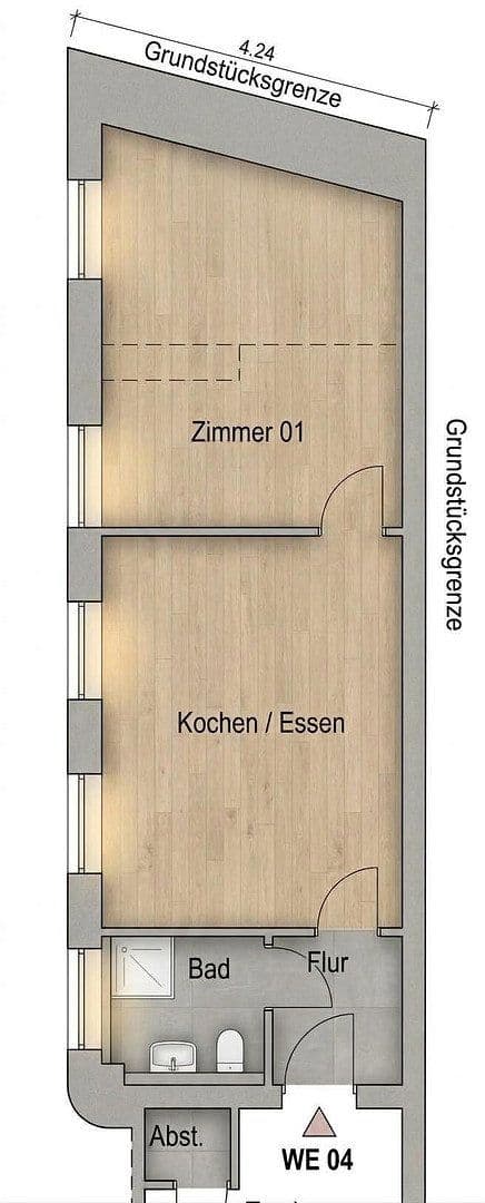 Prenájom bytu 2-izbový 37 m², Hülser Straße 54, Krefeld, Severné Porýnie - Westfálsko Prenájom bytu 2-izbový 37 m², Hülser Straße 54, Krefeld, Severné Porýnie - Westfálsko