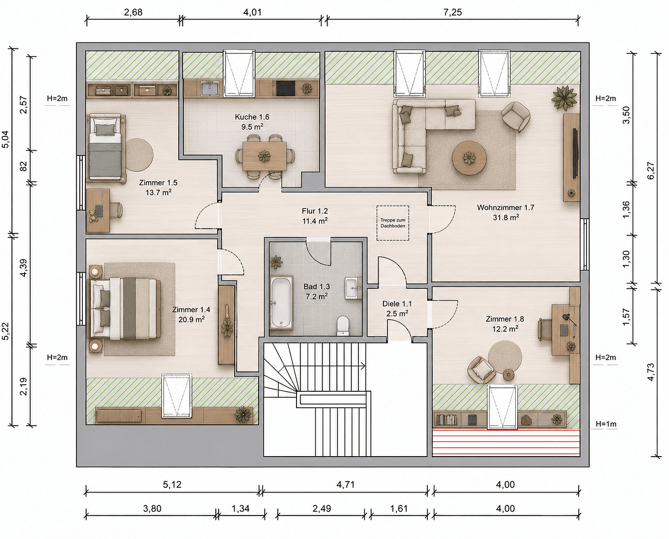Predaj bytu 4-izbový 110 m², Dresdener Straße 15, Findorff, Brémy Predaj bytu 4-izbový 110 m², Dresdener Straße 15, Findorff, Brémy