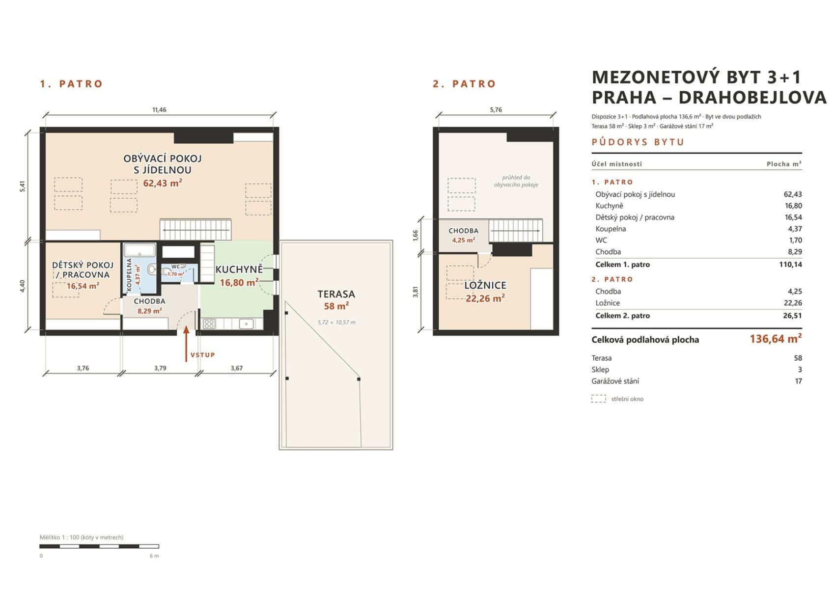 Predaj bytu 3-izbový 136 m², Drahobejlova, Praha, Praha Predaj bytu 3-izbový 136 m², Drahobejlova, Praha, Praha
