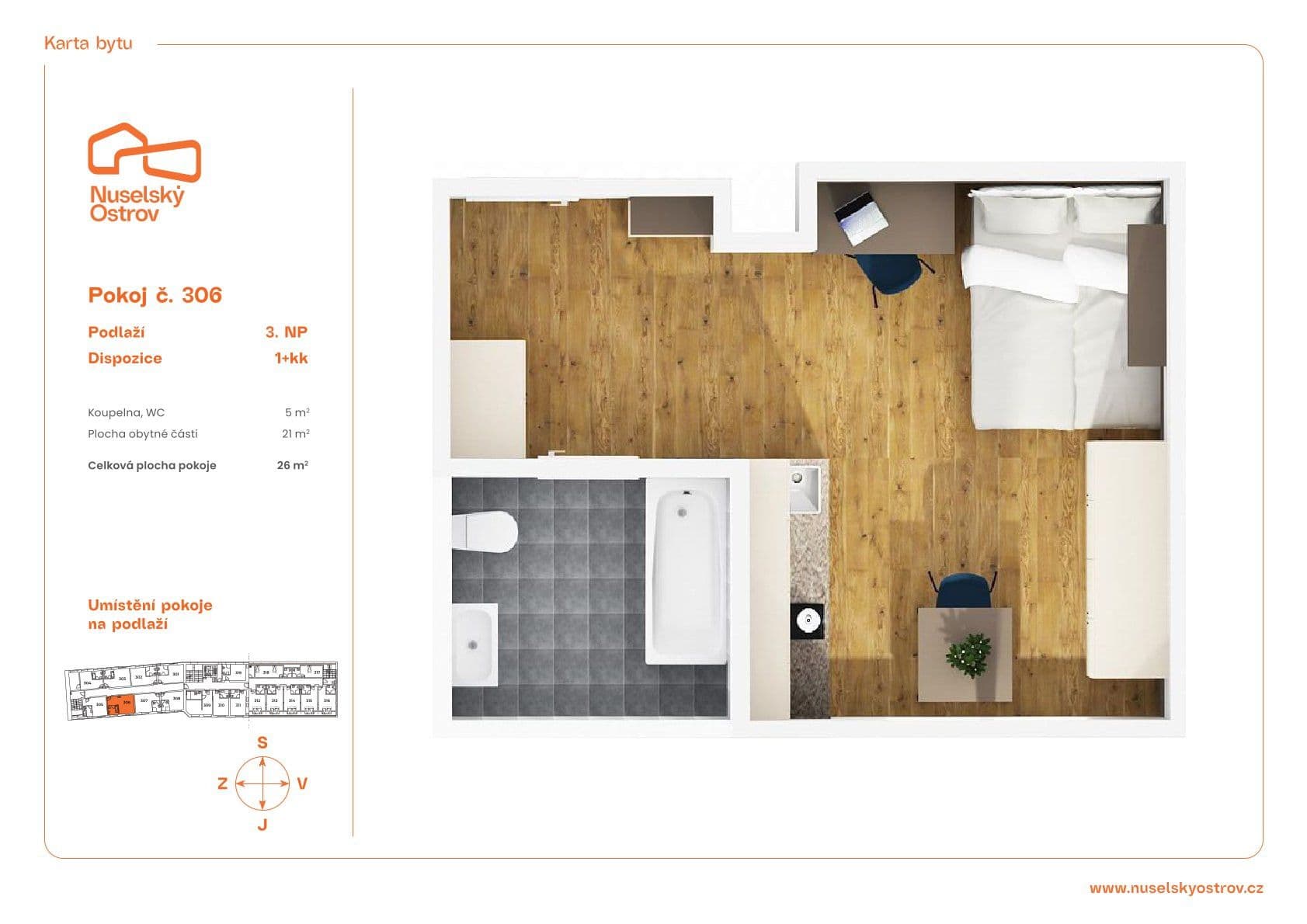 Prenájom bytu 1-izbový 26 m², Na ostrůvku, Praha, Praha Prenájom bytu 1-izbový 26 m², Na ostrůvku, Praha, Praha