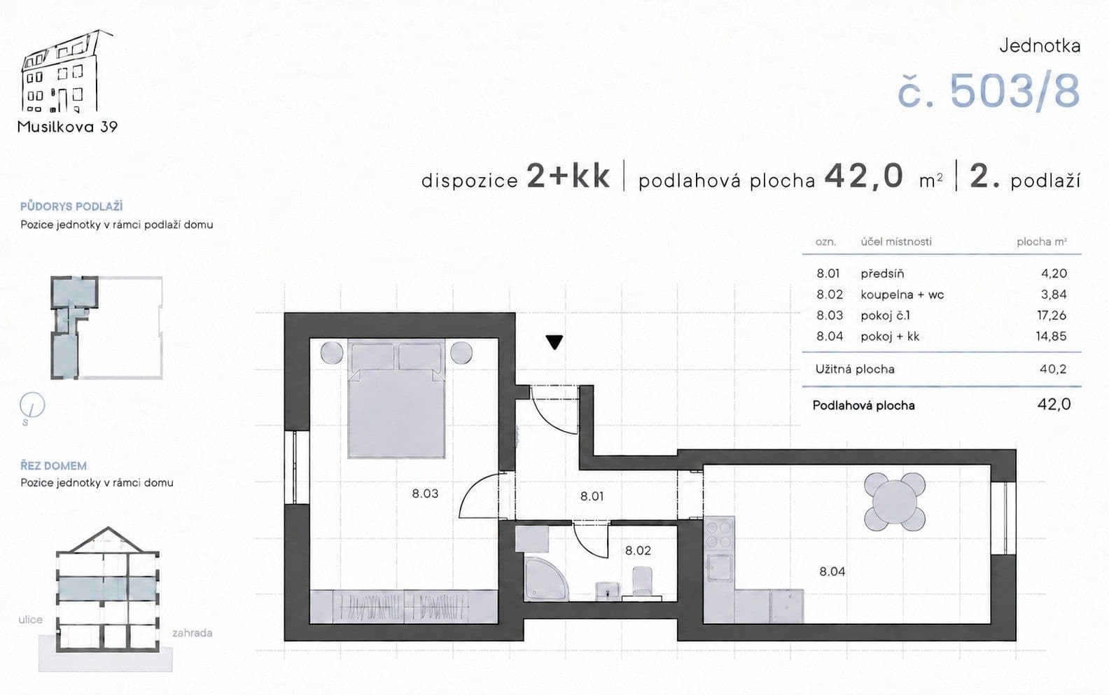 Prenájom bytu 2-izbový 42 m², Musílkova, Praha, Praha Prenájom bytu 2-izbový 42 m², Musílkova, Praha, Praha
