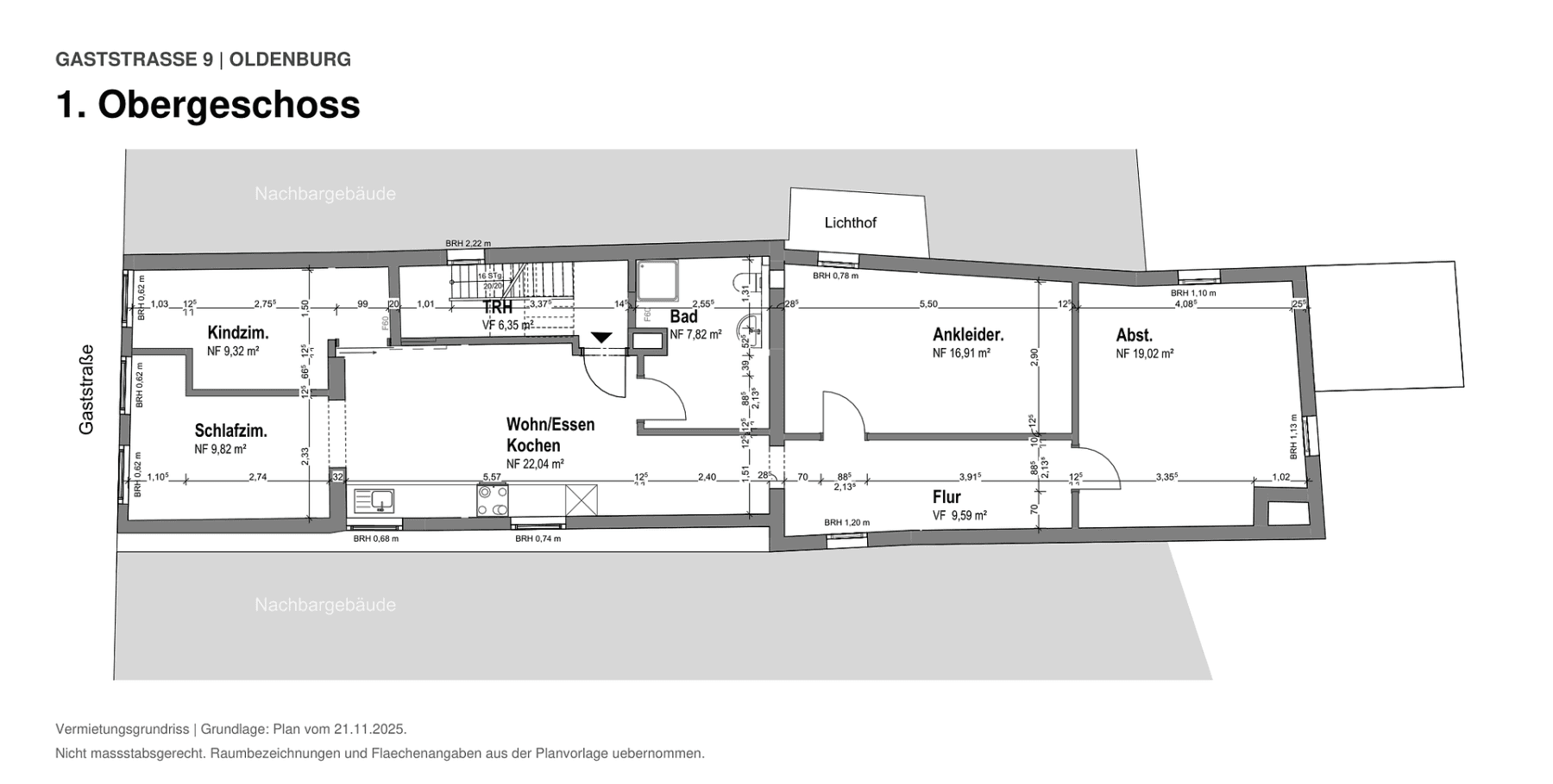 Prenájom bytu 4-izbový 95 m², Gaststraße 9, Oldenburg, Dolné Sasko Prenájom bytu 4-izbový 95 m², Gaststraße 9, Oldenburg, Dolné Sasko