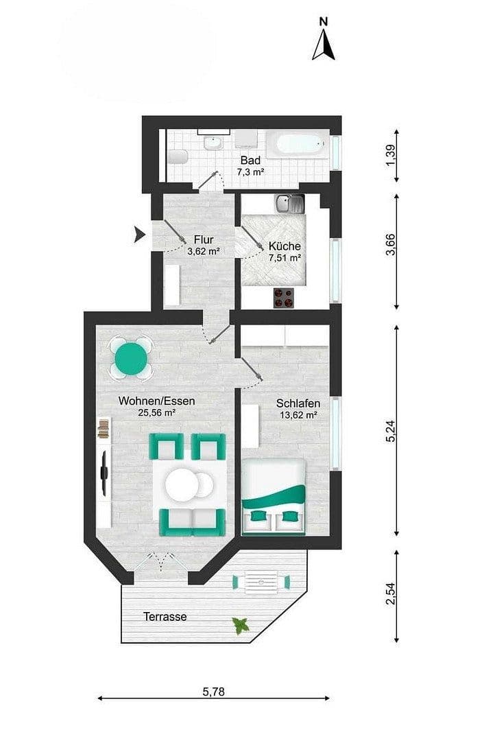 Prenájom bytu 2-izbový 62 m², Leipzig, Sasko Prenájom bytu 2-izbový 62 m², Leipzig, Sasko