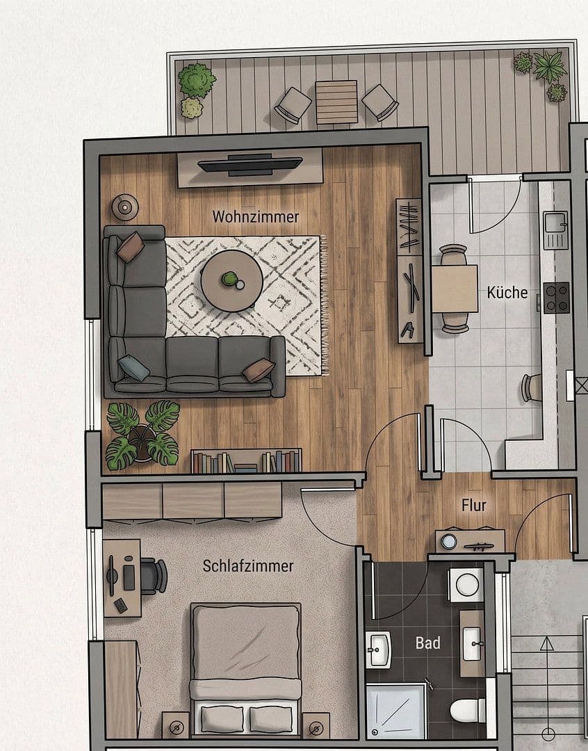 Prenájom bytu 2-izbový 47 m², Voßstraße 12, Brühl, Bádensko-Wurttembersko Prenájom bytu 2-izbový 47 m², Voßstraße 12, Brühl, Bádensko-Wurttembersko