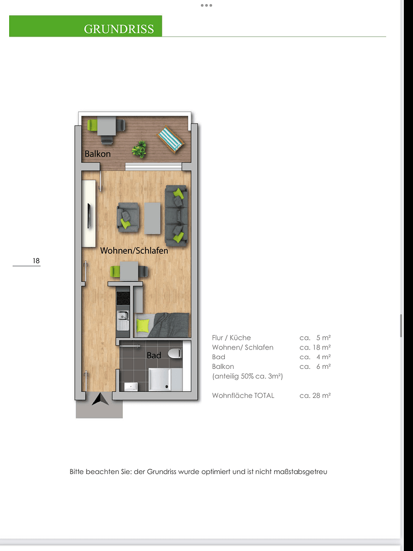 Prenájom bytu 1-izbový 29 m², Burgundenstr.1, Biebesheim am Rhein, Hesensko Prenájom bytu 1-izbový 29 m², Burgundenstr.1, Biebesheim am Rhein, Hesensko