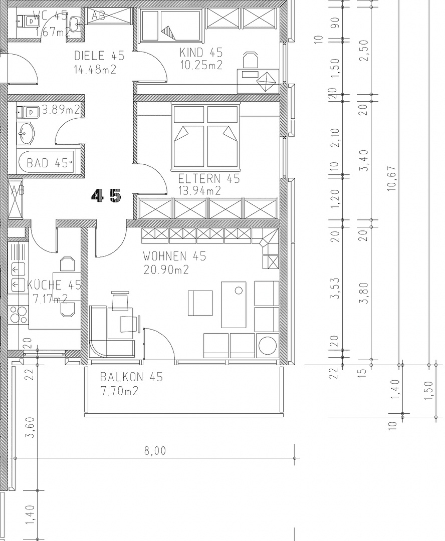 Prenájom bytu 3-izbový 76 m², Puchheim, Bavorsko Prenájom bytu 3-izbový 76 m², Puchheim, Bavorsko