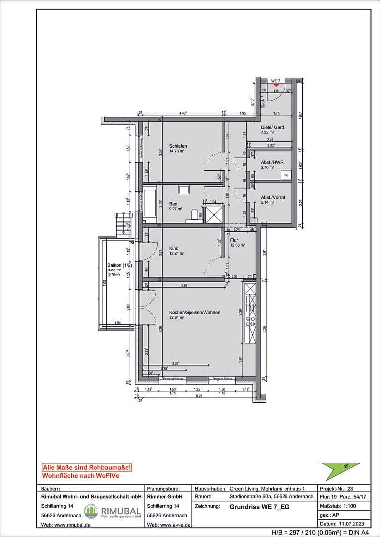 Prenájom bytu 3-izbový 103 m², Stadionstr.60a, Andernach, Porýnie-Falcko Prenájom bytu 3-izbový 103 m², Stadionstr.60a, Andernach, Porýnie-Falcko