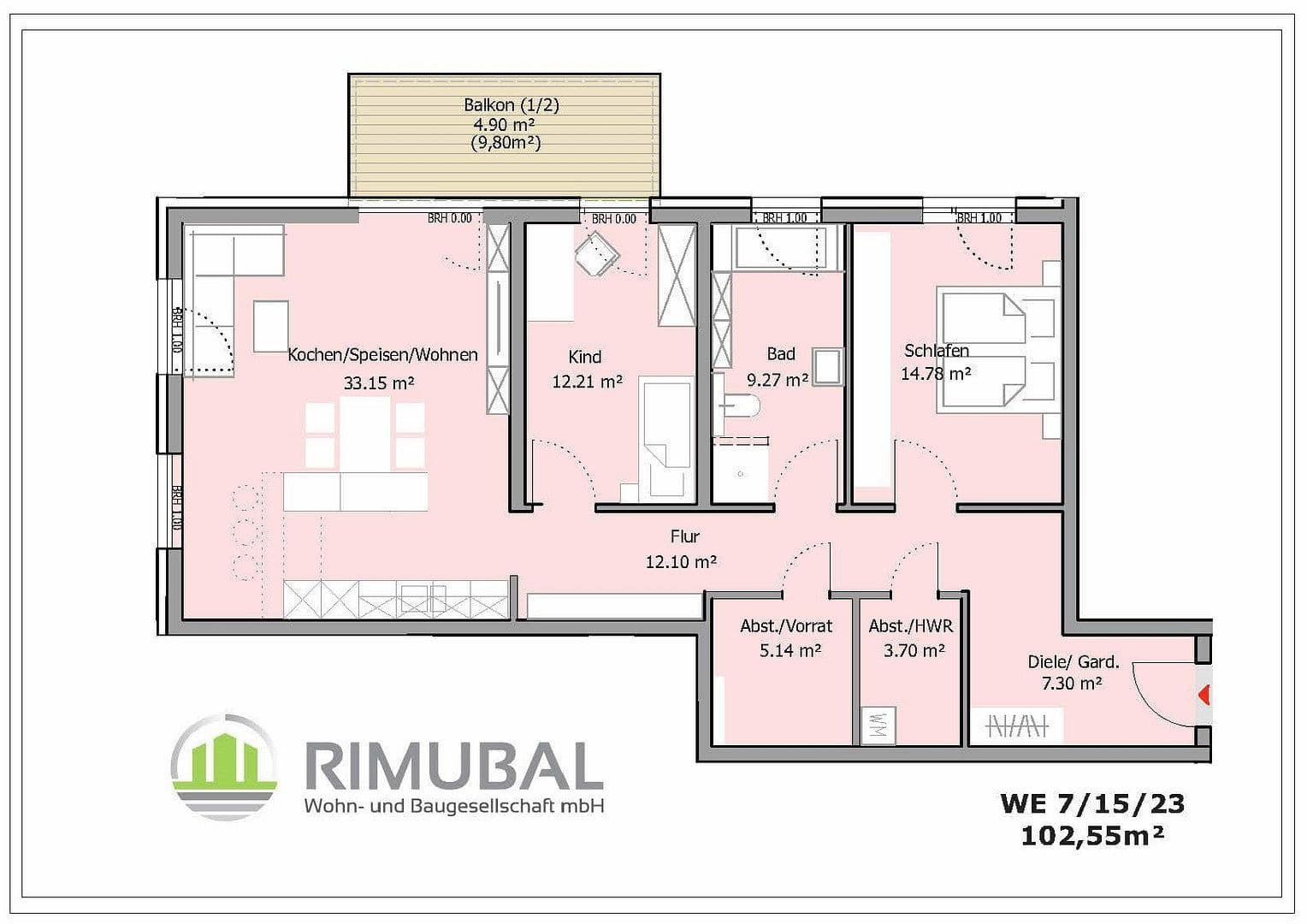 Prenájom bytu 3-izbový 103 m², Stadionstr.60a, Andernach, Porýnie-Falcko Prenájom bytu 3-izbový 103 m², Stadionstr.60a, Andernach, Porýnie-Falcko