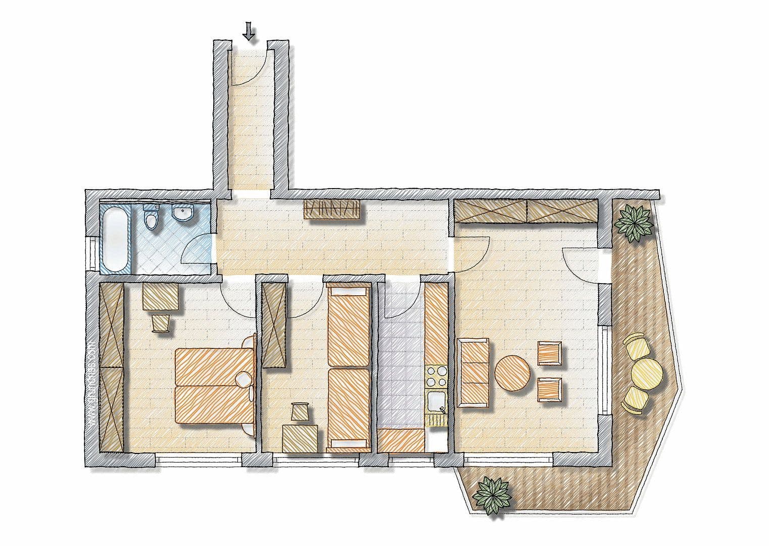 Prenájom bytu 3-izbový 78 m², Wolfsgäßchen 5d, Augsburg, Bavorsko Prenájom bytu 3-izbový 78 m², Wolfsgäßchen 5d, Augsburg, Bavorsko