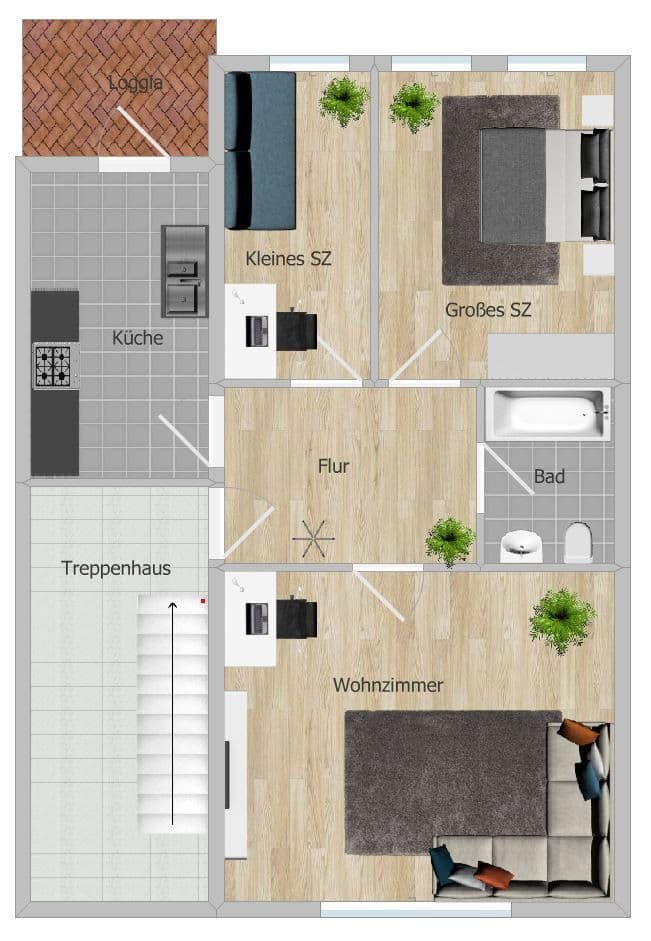 Prenájom bytu 3-izbový 60 m², Altenbekener Str. 13, Hildesheim, Dolné Sasko Prenájom bytu 3-izbový 60 m², Altenbekener Str. 13, Hildesheim, Dolné Sasko