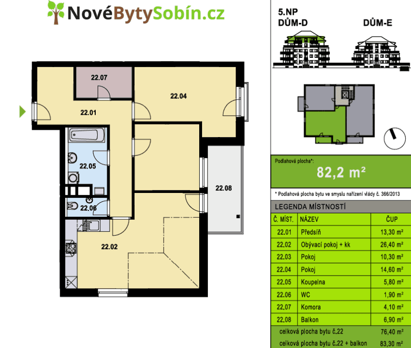 Prenájom bytu 3-izbový 76 m², Želetická, Praha, Praha Prenájom bytu 3-izbový 76 m², Želetická, Praha, Praha