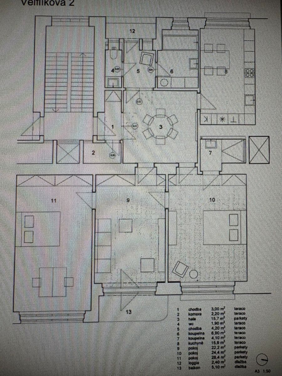 Predaj bytu 3-izbový 124 m², Velflíkova, Praha, Praha Predaj bytu 3-izbový 124 m², Velflíkova, Praha, Praha