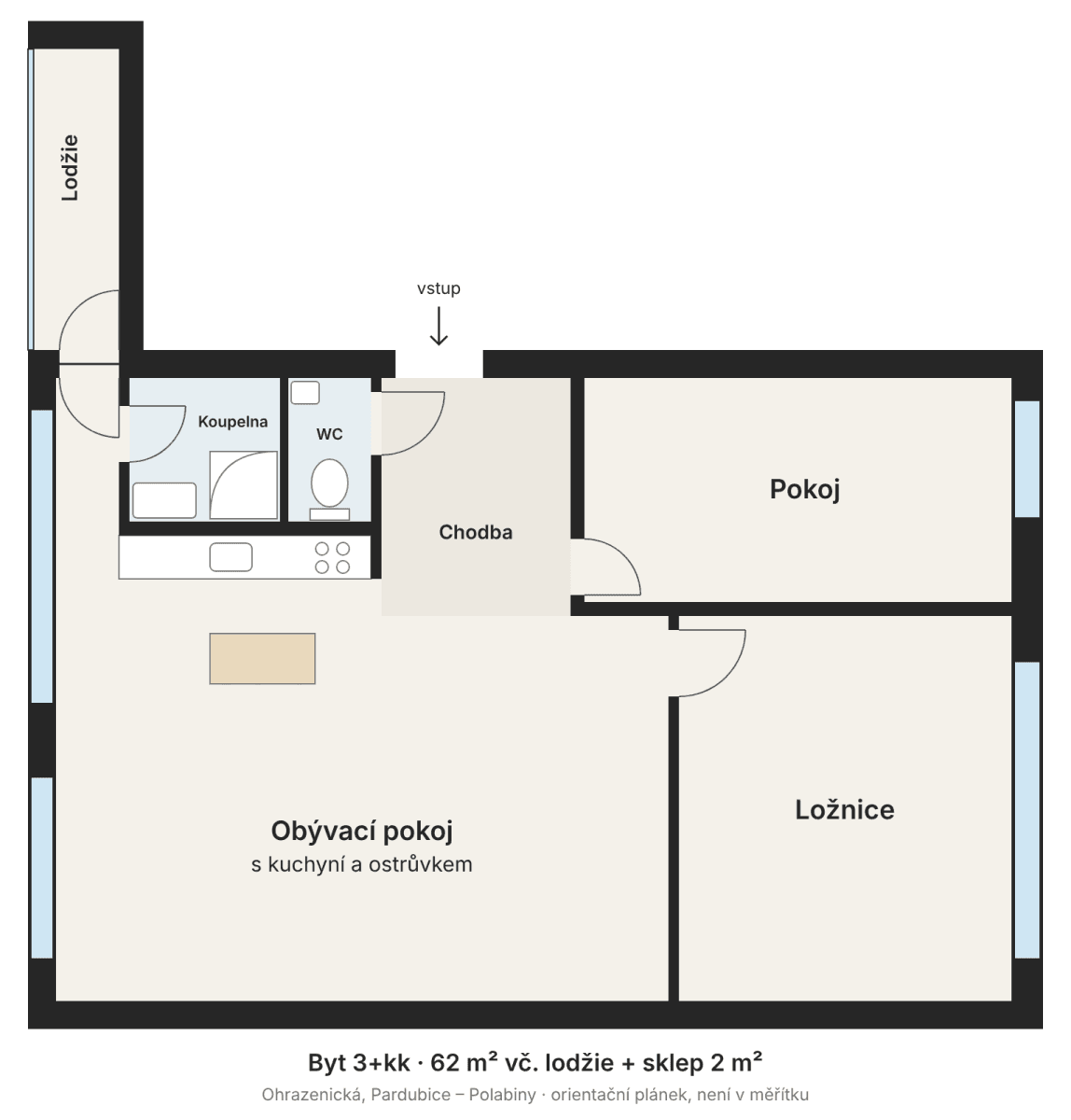 Predaj bytu 3-izbový 62 m², Ohrazenická, Pardubice, Pardubický kraj Predaj bytu 3-izbový 62 m², Ohrazenická, Pardubice, Pardubický kraj