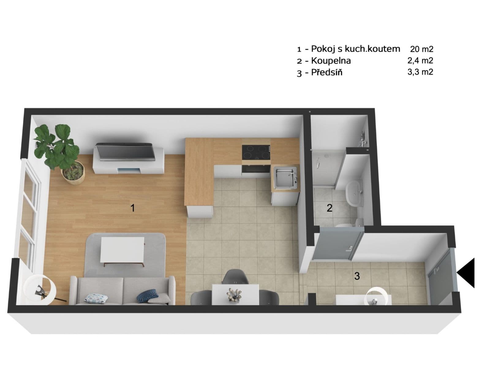 Prenájom bytu 1-izbový 27 m², Záběhlická, Praha, Praha Prenájom bytu 1-izbový 27 m², Záběhlická, Praha, Praha