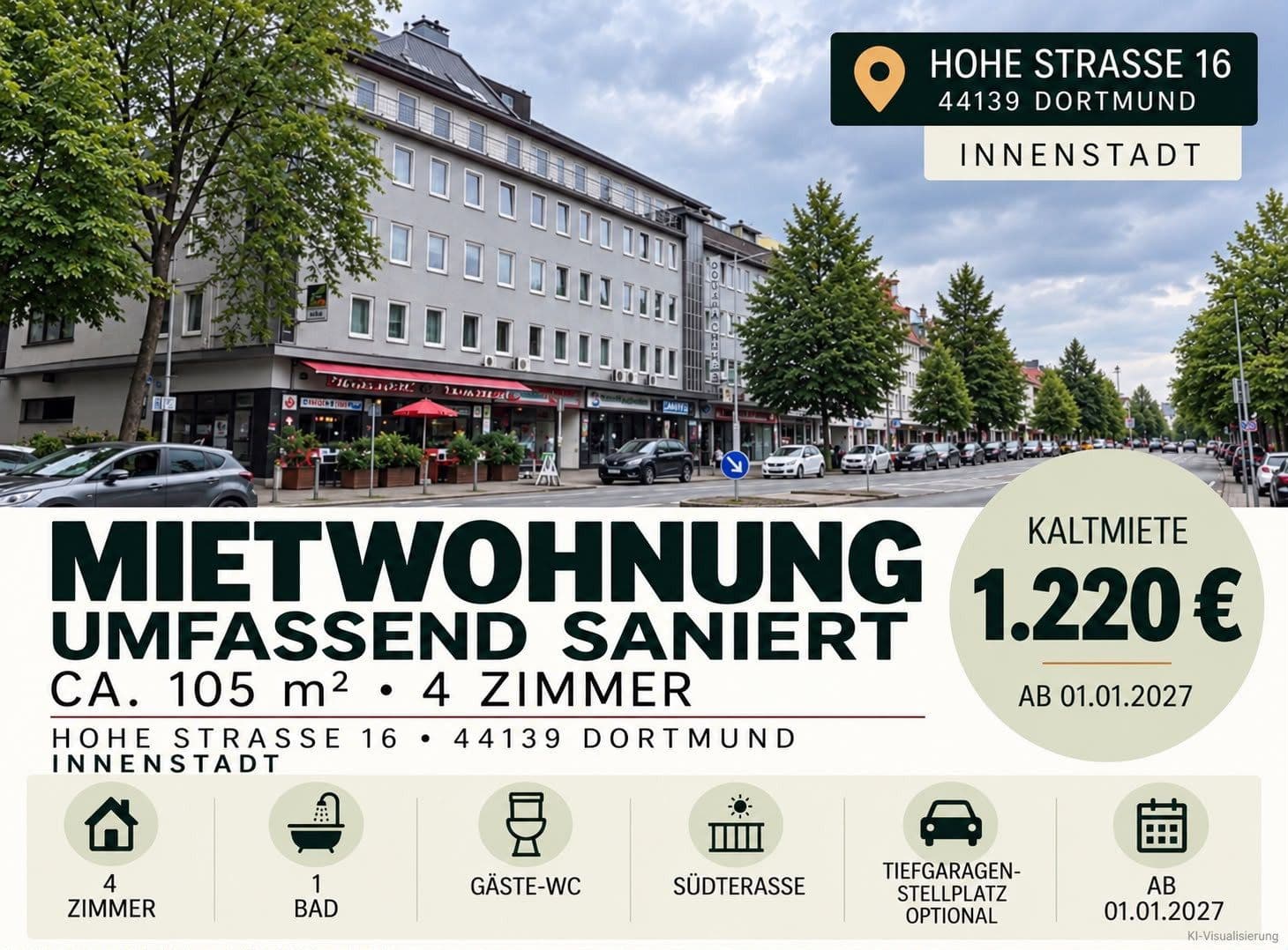 Prenájom bytu 4-izbový 105 m², Hohe Straße 16, Dortmund, Severné Porýnie - Westfálsko Prenájom bytu 4-izbový 105 m², Hohe Straße 16, Dortmund, Severné Porýnie - Westfálsko
