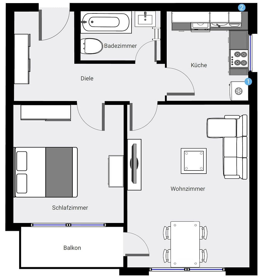 Prenájom bytu 2-izbový 54 m², Böcklerstraße 32, Hamburg, Hamburg Prenájom bytu 2-izbový 54 m², Böcklerstraße 32, Hamburg, Hamburg
