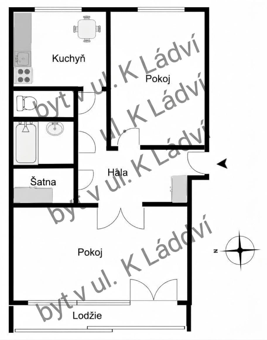 Prenájom bytu 2-izbový 70 m², K Ládví, Praha, Praha Prenájom bytu 2-izbový 70 m², K Ládví, Praha, Praha