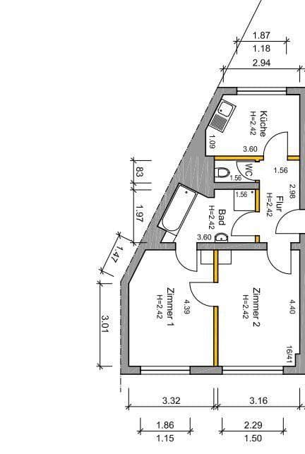 Prenájom bytu 2-izbový 50 m², Kirchstraße 21, Darmstadt, Hesensko Prenájom bytu 2-izbový 50 m², Kirchstraße 21, Darmstadt, Hesensko