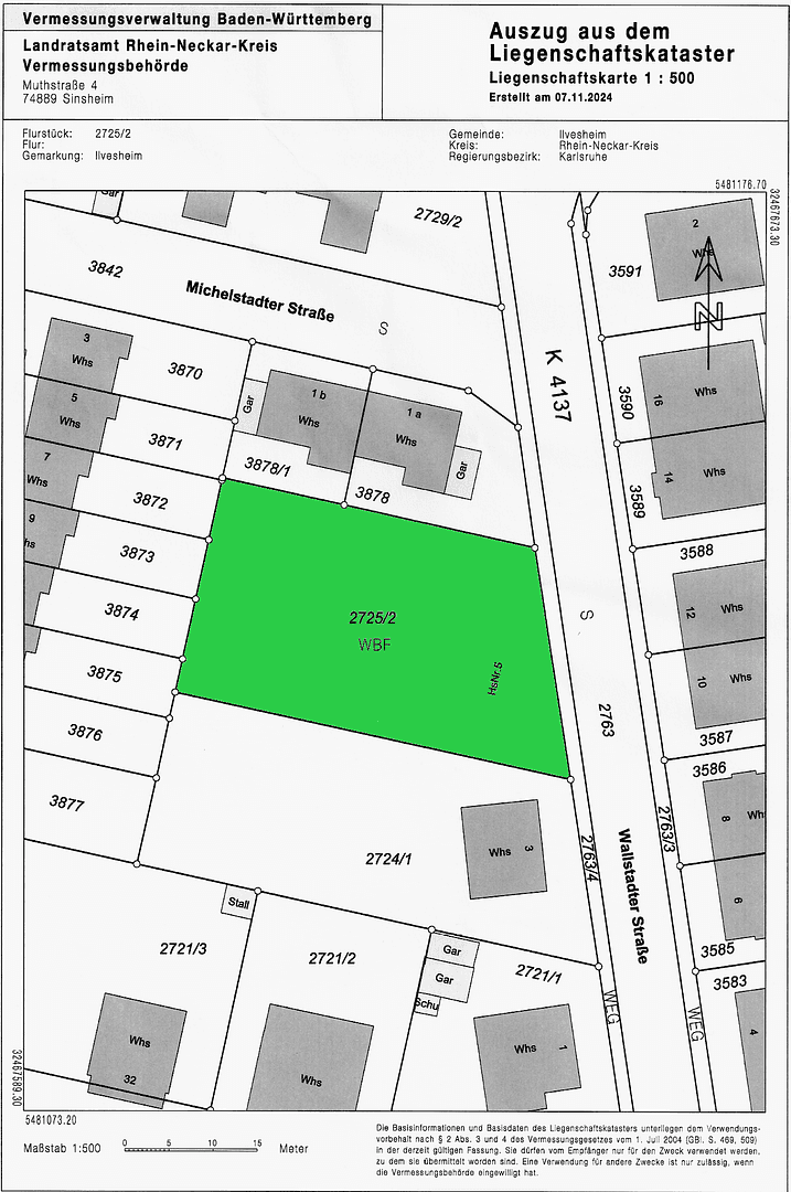 Predaj pozemku 500 m², Wallstadter Straße 5, Ilvesheim, Bádensko-Wurttembersko Predaj pozemku 500 m², Wallstadter Straße 5, Ilvesheim, Bádensko-Wurttembersko
