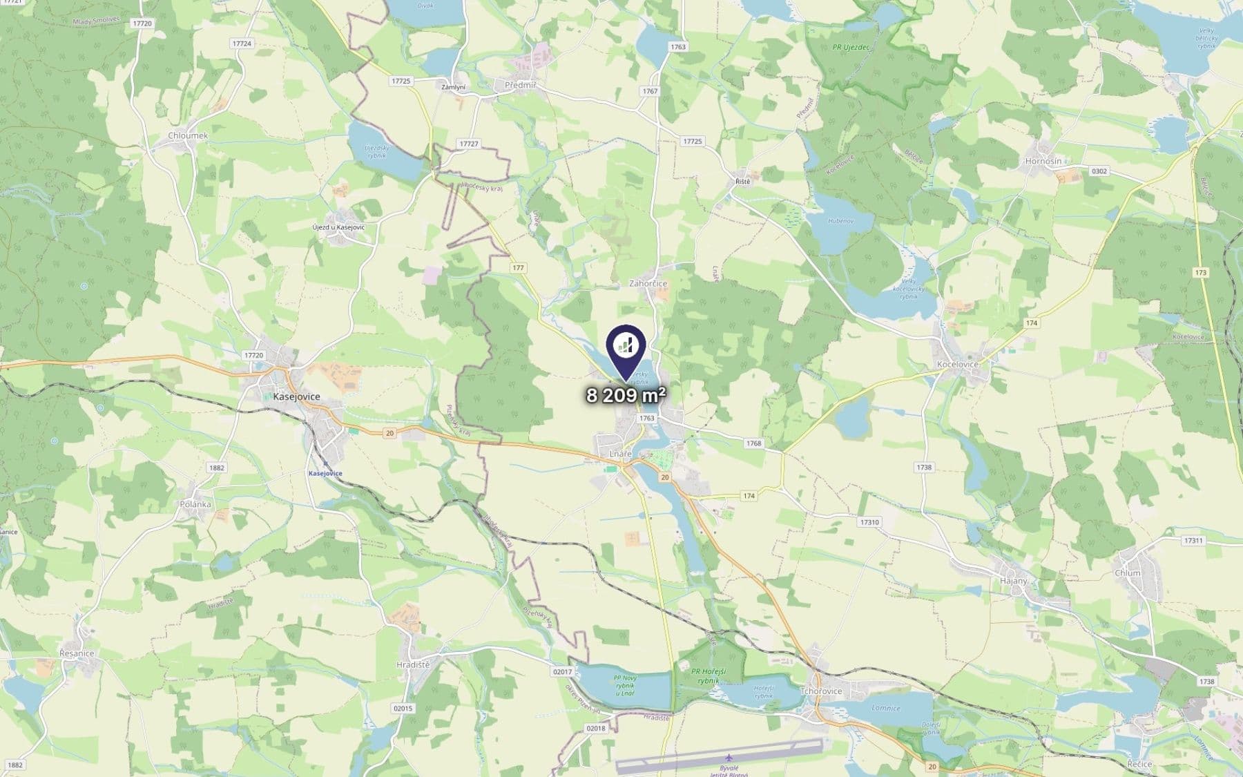 Predaj pozemku 8.209 m², Lnáře, Jihočeský kraj Predaj pozemku 8.209 m², Lnáře, Jihočeský kraj