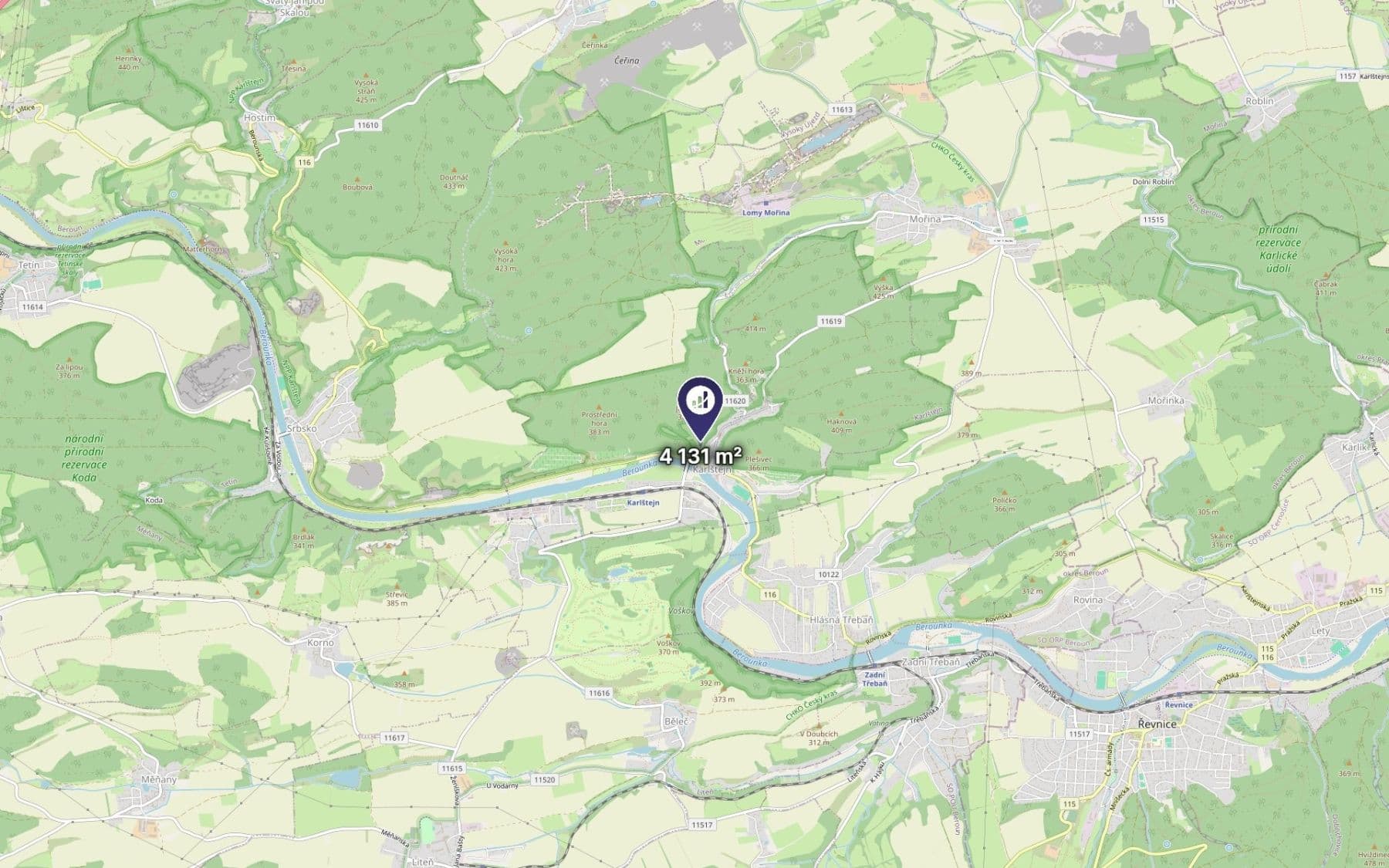 Predaj pozemku 4.131 m², Karlštejn, Středočeský kraj Predaj pozemku 4.131 m², Karlštejn, Středočeský kraj
