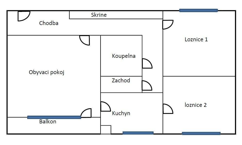 Prenájom bytu 3-izbový 78 m², Voskovcova, Praha, Praha Prenájom bytu 3-izbový 78 m², Voskovcova, Praha, Praha