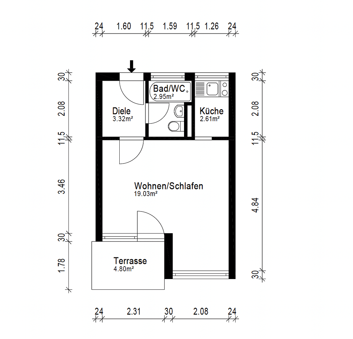 Predaj bytu 1-izbový 31 m², Max-Planck-Str. 13, Neufahrn, Bavorsko Predaj bytu 1-izbový 31 m², Max-Planck-Str. 13, Neufahrn, Bavorsko