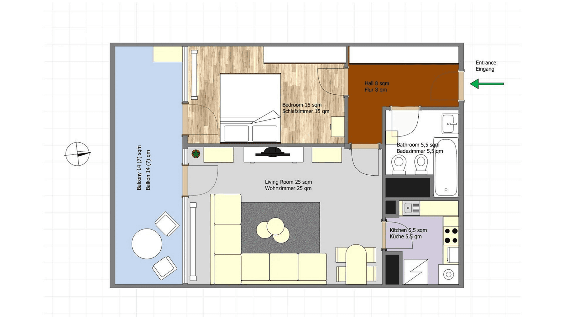 Prenájom bytu 2-izbový 67 m², Frankfurt am Main, Hesensko Prenájom bytu 2-izbový 67 m², Frankfurt am Main, Hesensko