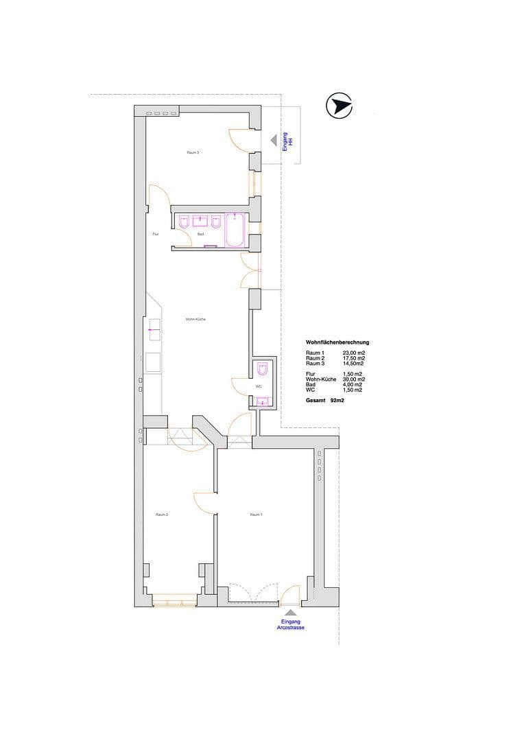 Predaj bytu 3-izbový 92 m², Arcostrasse 3, Berlin, Berlín Predaj bytu 3-izbový 92 m², Arcostrasse 3, Berlin, Berlín