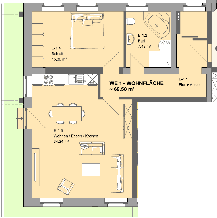 Prenájom bytu 2-izbový 70 m², Schulstraße 3, Langenbernsdorf, Sasko Prenájom bytu 2-izbový 70 m², Schulstraße 3, Langenbernsdorf, Sasko