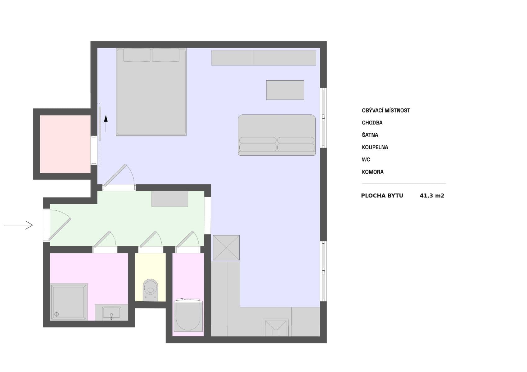Prenájom bytu 1-izbový 41 m², Pivovarnická, Praha, Praha Prenájom bytu 1-izbový 41 m², Pivovarnická, Praha, Praha
