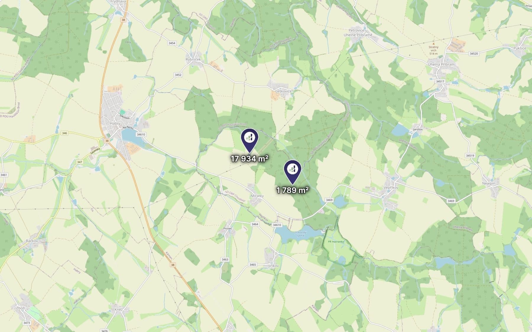 Predaj pozemku 9.862 m², Vepříkov, Kraj Vysočina Predaj pozemku 9.862 m², Vepříkov, Kraj Vysočina