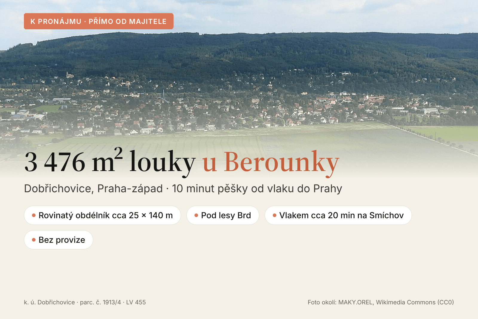 Prenájom pozemku 3.476 m², Dobřichovice, Středočeský kraj Prenájom pozemku 3.476 m², Dobřichovice, Středočeský kraj