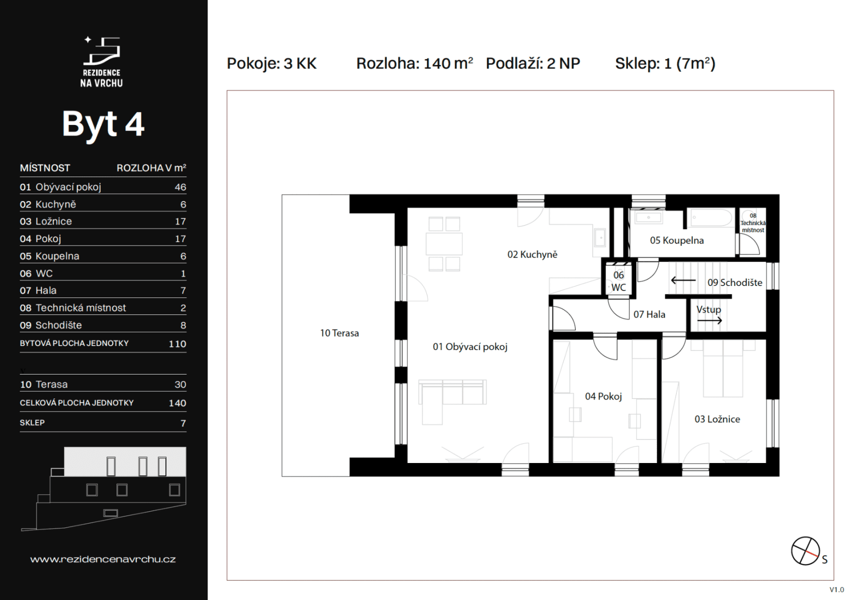 Prenájom bytu 3-izbový 110 m², Na Vrchu, Praha, Praha Prenájom bytu 3-izbový 110 m², Na Vrchu, Praha, Praha