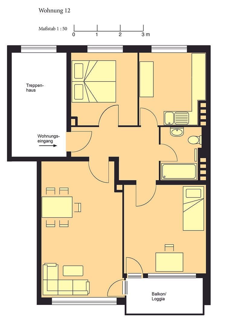 Prenájom bytu 3-izbový 60 m², Kiel, Šlezvicko-Holštajnsko Prenájom bytu 3-izbový 60 m², Kiel, Šlezvicko-Holštajnsko
