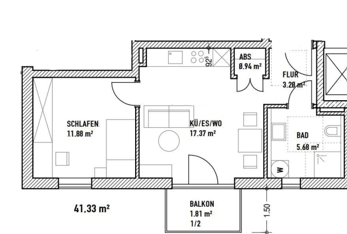 Prenájom bytu 2-izbový 42 m², Dingolfing, Bavorsko Prenájom bytu 2-izbový 42 m², Dingolfing, Bavorsko